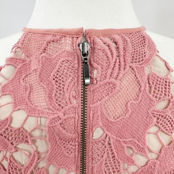 KEEPSAKE the Label Lonely Love Lace Overlay Halter Midi Dress in Rose Size S - Picture 8 of 14